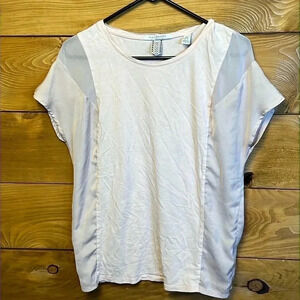 Women's Pre-worn Scotch and Soda short sleeve blouse P'tite‎ pink 50% cotton 50%